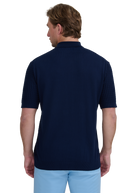 Micro-Cable Knitted Polo Shirt - Navy