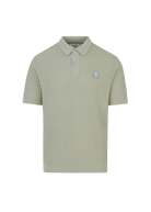 Micro-Cable Knitted Polo Shirt - Sage