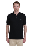 Crosshatch Knitted Polo Shirt - Black
