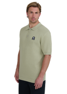 Crosshatch Knitted Polo Shirt - Sage