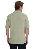 Crosshatch Knitted Polo Shirt - Sage