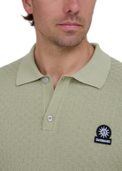 Crosshatch Knitted Polo Shirt - Sage