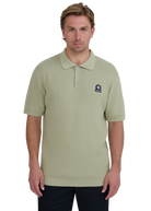 Crosshatch Knitted Polo Shirt - Sage
