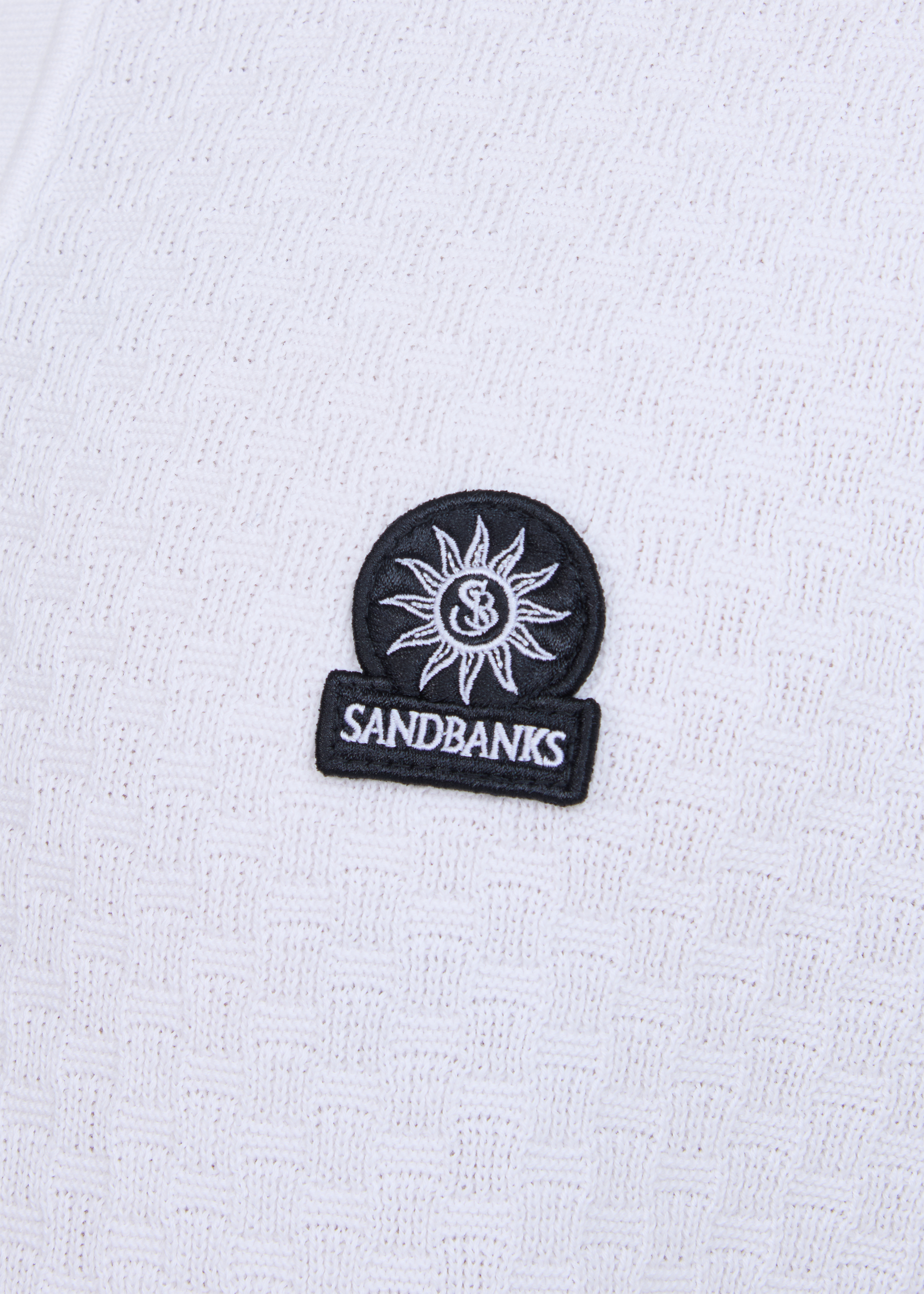 Crosshatch Knitted Polo Shirt - White