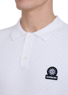 Crosshatch Knitted Polo Shirt - White