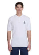 Crosshatch Knitted Polo Shirt - White