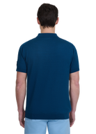 Vertical Stripe Zip Polo Shirt - Navy
