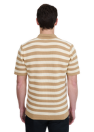 Stripe Texture Knitted Polo Shirt - Natural