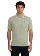 Pointelle Fine Knit Polo Shirt - Sage