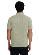 Pointelle Fine Knit Polo Shirt - Sage