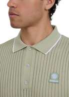 Pointelle Fine Knit Polo Shirt - Sage