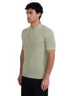 Pointelle Fine Knit Polo Shirt - Sage