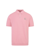 Waffle Knitted Polo Shirt - Dusty Pink