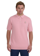 Waffle Knitted Polo Shirt - Dusty Pink