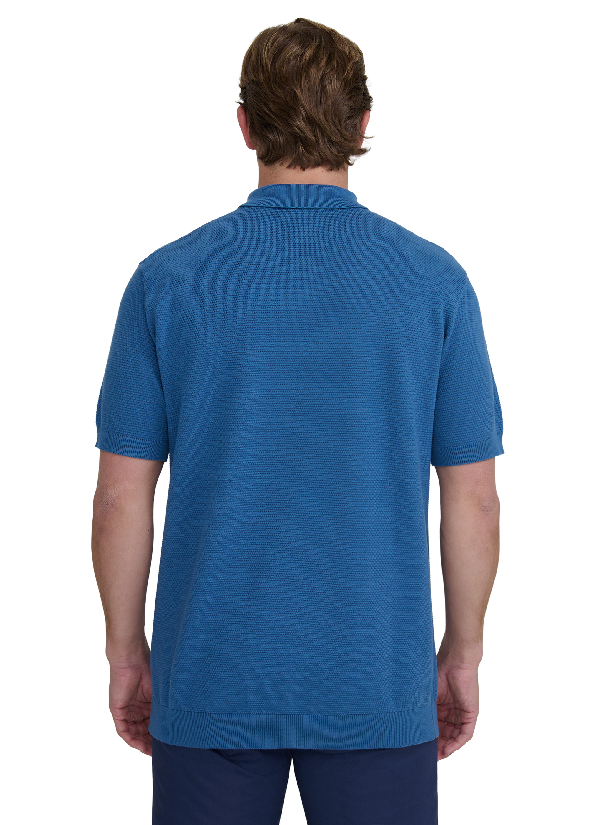 Waffle Knitted Polo Shirt - Teal