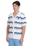 Crochet Wave Knitted Shirt - Tri-colour