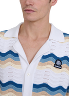 Crochet Wave Knitted Shirt - Tri-colour