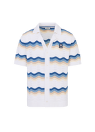 Crochet Wave Knitted Shirt - Tri-colour