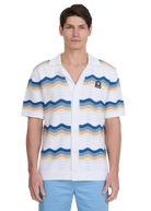 Crochet Wave Knitted Shirt - Tri-colour