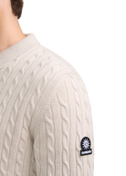 Merino Cable Knit Polo Shirt - Stone