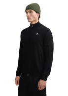 Merino Wool Full-Zip Cardigan - Black