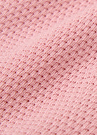 Waffle Knitted Polo Shirt - Dusty Pink