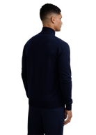 Merino Wool Full-Zip Cardigan - Navy