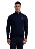 Merino Wool Full-Zip Cardigan - Navy