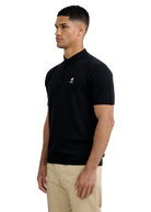 Merino Wool Short Sleeve Polo - Black