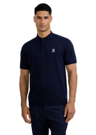 Merino Wool Short Sleeve Polo - Navy