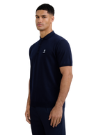 Merino Wool Short Sleeve Polo - Navy