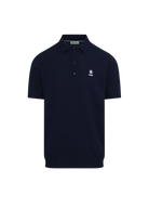 Merino Wool Short Sleeve Polo - Navy