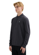 Merino Wool Button Polo Shirt - Anthracite