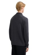 Merino Wool Button Polo Shirt - Anthracite