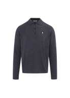 Merino Wool Button Polo Shirt - Anthracite