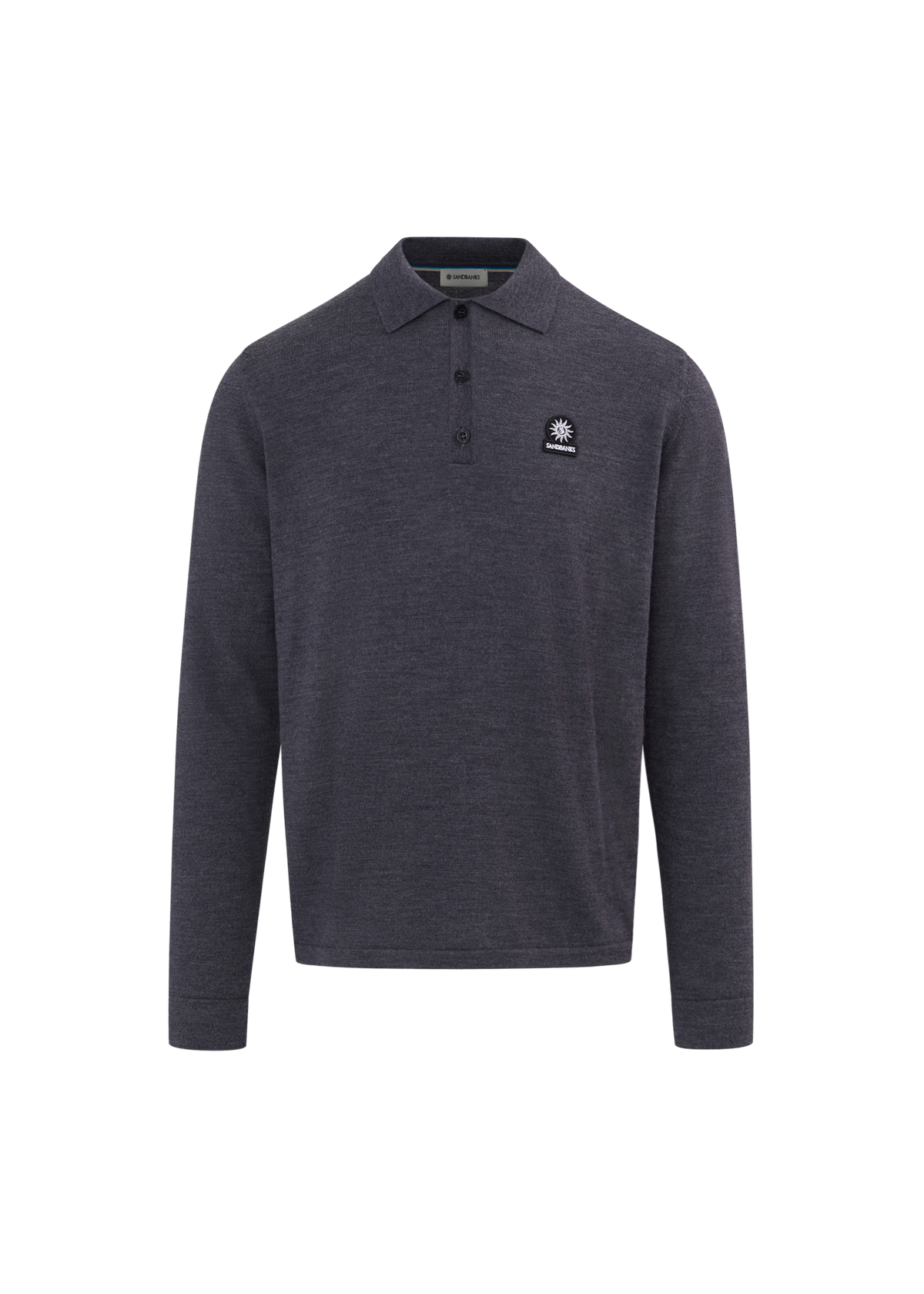 Merino Wool Button Polo Shirt - Anthracite