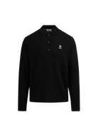 Merino Wool Button Polo Shirt - Black