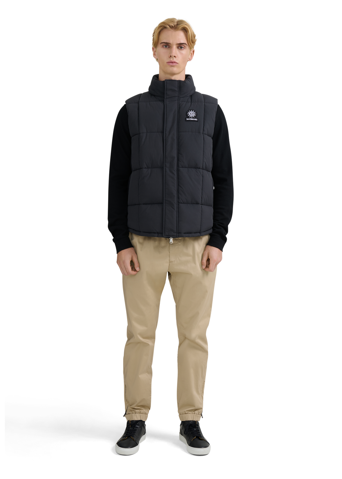 Merino Wool Button Polo Shirt - Black