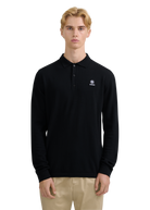 Merino Wool Button Polo Shirt - Black