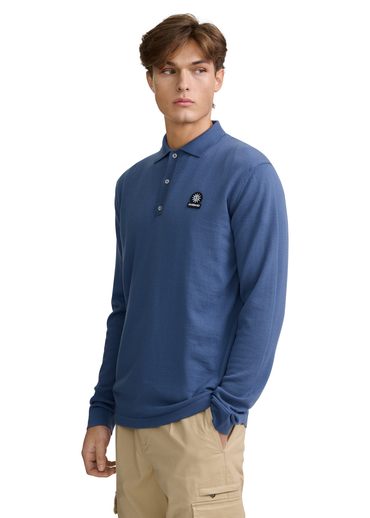 Merino Wool Button Polo Shirt - Teal