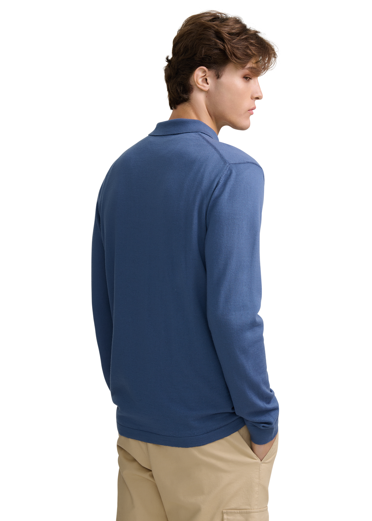 Merino Wool Button Polo Shirt - Teal
