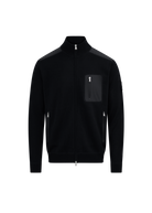 Technical Panelled Knit Zip Jacket - Black