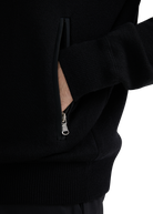 Technical Panelled Knit Zip Jacket - Black