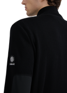 Technical Panelled Knit Zip Jacket - Black