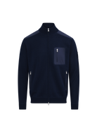 Technical Panelled Knit Zip Jacket - Navy