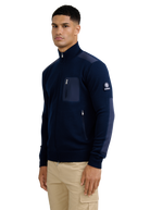 Technical Panelled Knit Zip Jacket - Navy