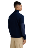 Technical Panelled Knit Zip Jacket - Navy