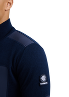 Technical Panelled Knit Zip Jacket - Navy