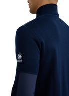 Technical Panelled Knit Zip Jacket - Navy