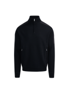 Technical Panelled Knit Quarter Zip - Black